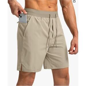 NWT Soothfeel Running Shorts Pockets Pull-On Men's L Quick Dry Athletic 7"
